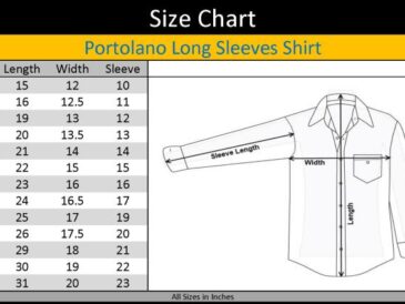 Dress shirt size chart men's