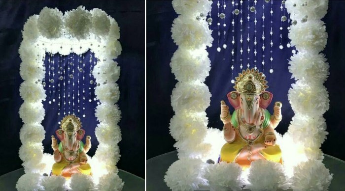 How to make moon for ganpati decoration