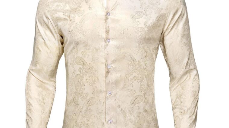 Men's champagne dress shirt short sleeve