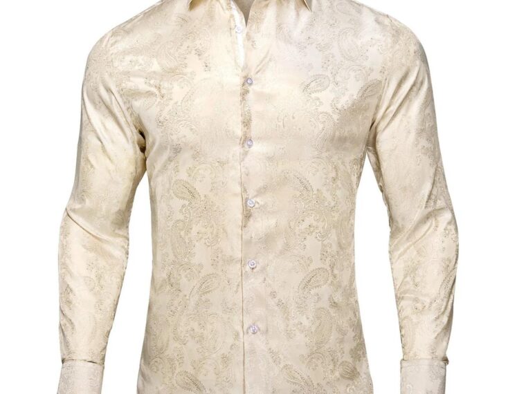 Men's champagne dress shirt short sleeve