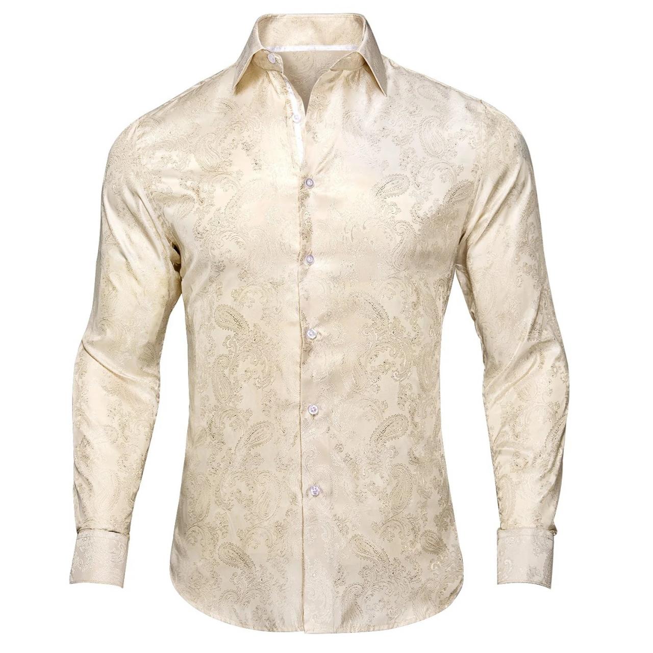 Men's champagne dress shirt short sleeve