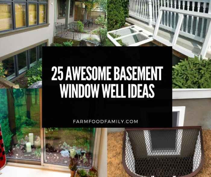 How to decorate basement window wells