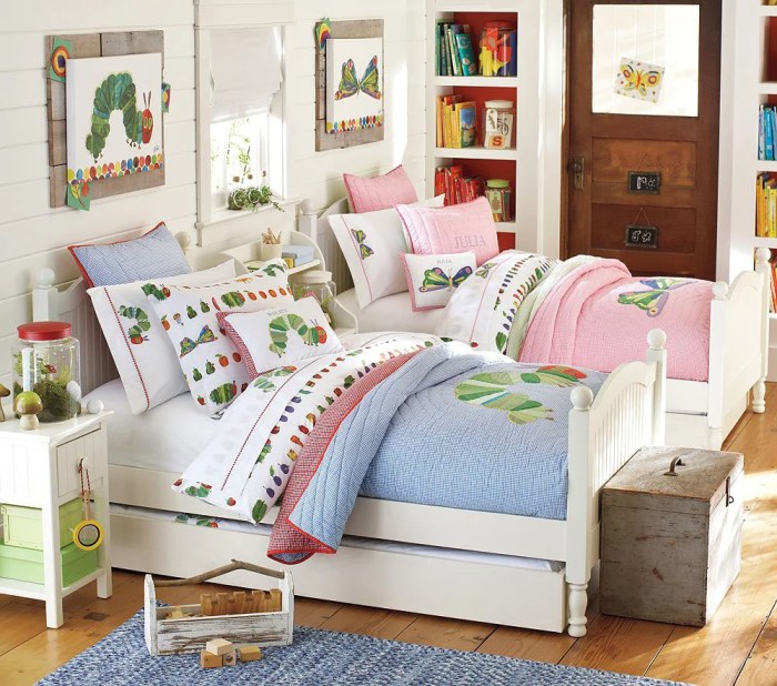 Bedroom kids ideas shared designs room small two twin awesome bed toddler idea share caterpillar hungry bedrooms rooms kid barn