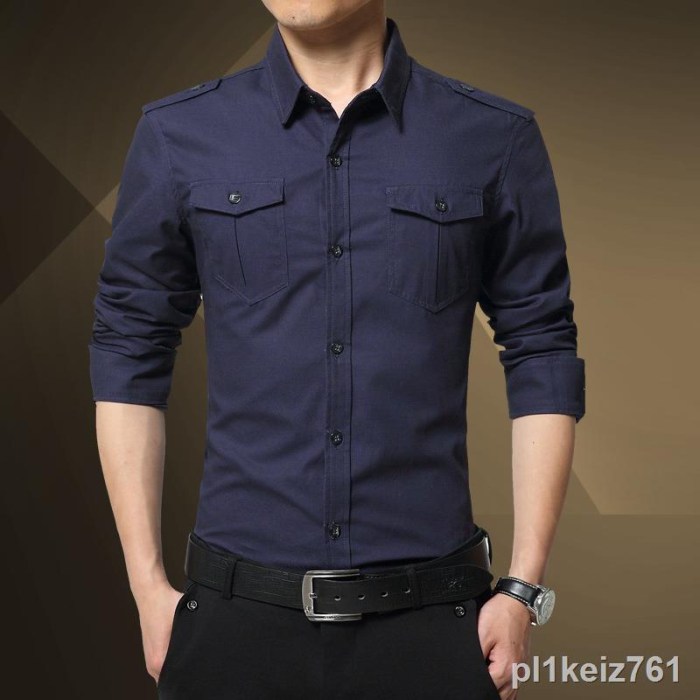 Mens military style dress shirts