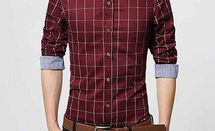 Mens fitted long sleeve dress shirts