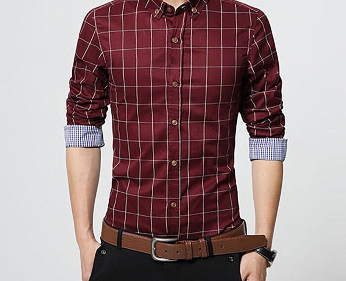 Mens fitted long sleeve dress shirts